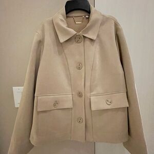 Chico's Beige Button-Up Jacket